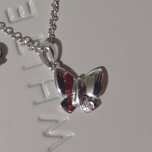 Sterling Silver Butterfly Necklace with CZ